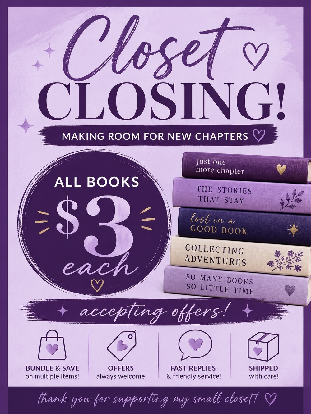 Closet Closing Sale- Make Me An Offer!